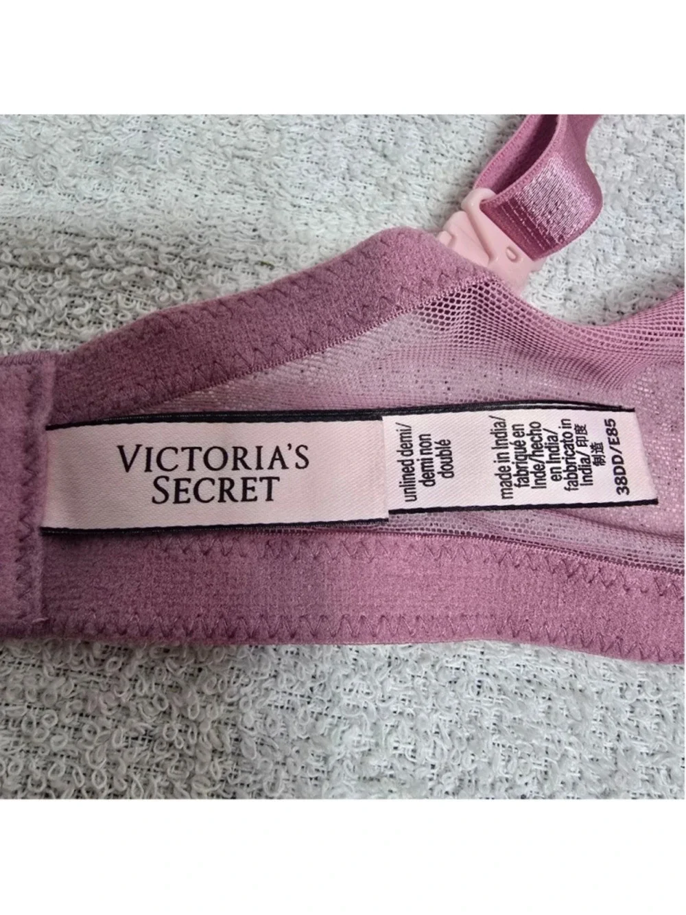 Women's Victoria's Secret Pink Lace Unlined Demi Bra 38DD